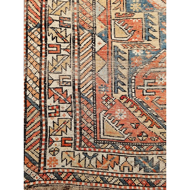 Antique Caucasian Shirvan Area Rug, Wool Pile, Geometric Pattern, 1880s, 4' x 5' For Sale - Image 18 of 18
