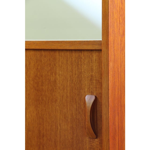 Mid-Century Modern Danish Teak Bookcase with Sliding Doors, 1960s For Sale - Image 4 of 18