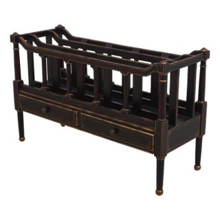 Stunning Regency 2 Drawer Painted Finish Canterbury Magazine Rack For Sale