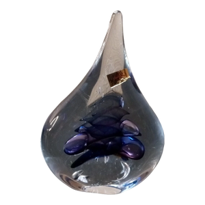 Vintage Signed Marian Pyrcak Tear Drop Shaped Paperweight From Poland