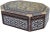 Exquisitely handcrafted mother-of-pearl inlaid box. Features an intricate display of fibulas for protection, astral...