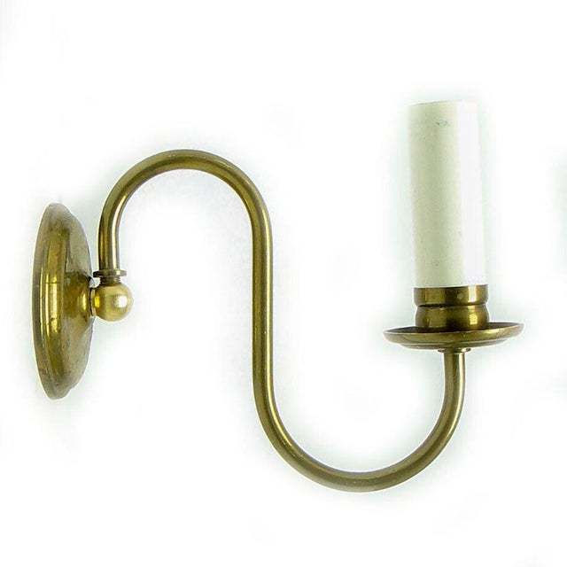 Metal Art Deco Glass and Metal Wall Lamp, Poland, 1950s For Sale - Image 7 of 7