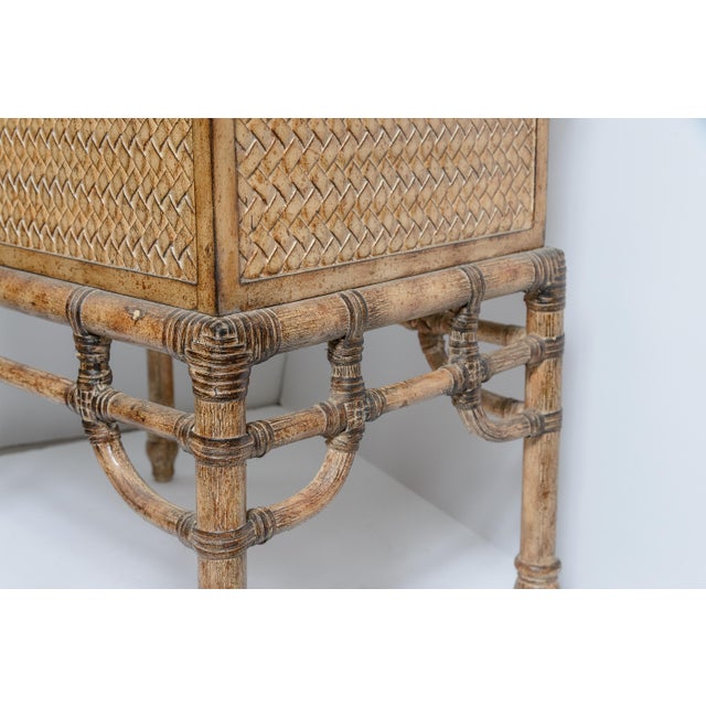 Ornamental & Decorative Materials Vintage Faux Bamboo Trunk on Stand With Compartment For Sale - Image 7 of 17