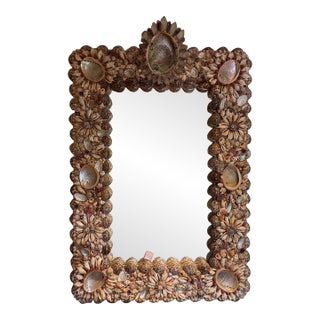 French Modern Seashell, Amethyst and Rock Crystal Mirror For Sale