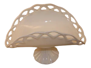 Vintage White Milk Glass Footed Bowl