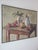 Vintage Moody Still-Life Oil Painting Apples & Pears on a Farmhouse Table- For Sale - Image 9 of 14