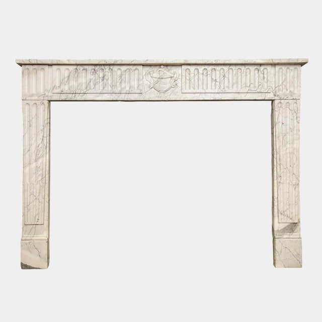 Late 18th Century Louis XVI Marble Fireplace Mantel, 1790s For Sale - Image 5 of 6