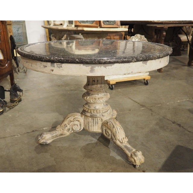 Early 19th Century Painted French Gueridon Center Table With Saint-Anne Marble For Sale - Image 13 of 18
