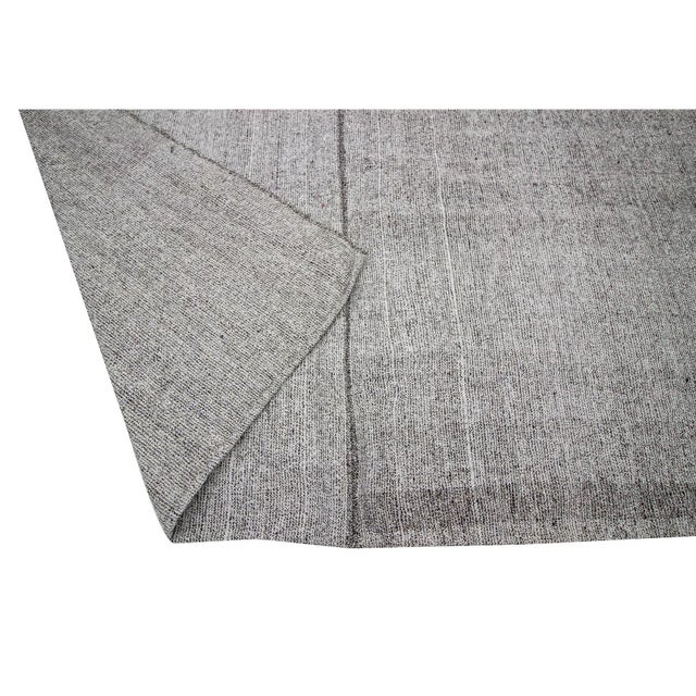 Mid 20th Century 1960s Vintage Gray Turkish Kilim Rug- 7′2″ × 9′2″ For Sale - Image 5 of 7
