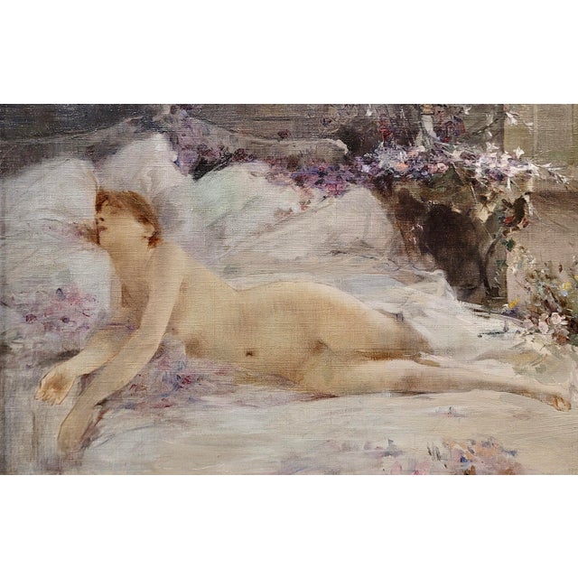 Henri Gervex-19th Century Study of a Reclining Nude Female-Oil Painting For Sale - Image 4 of 10