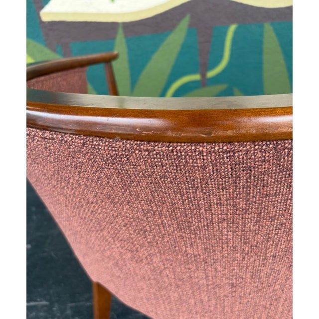 Reupholstered Mid Century Barrel Chair Pair For Sale - Image 9 of 13