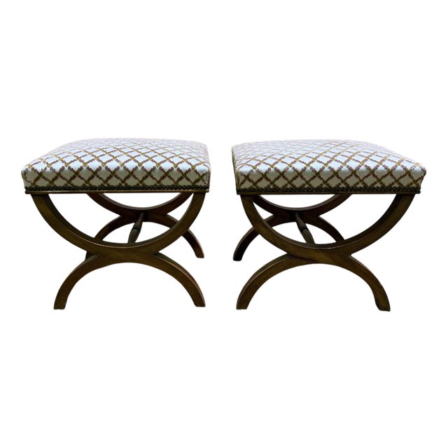 Curule Stools, Set of 2 For Sale