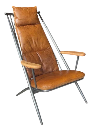 Vintage Lounge Chair in Tan Leather