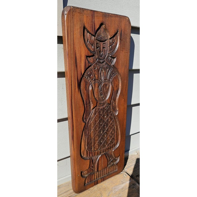 Adorable Dutch Cookie/Biscuit Mold. This is a large hand-carved wooden Speculaasplank mold. Dutch molds like this one are...