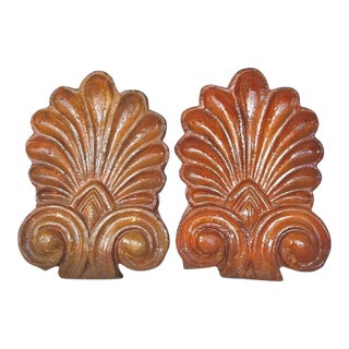 Antique Glazed Terracotta Architectural Elements - A Pair For Sale