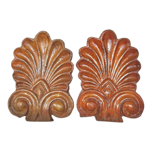 Antique Glazed Terracotta Architectural Elements - A Pair