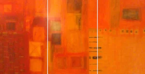 Patricia McParlin Harmonics. Contemporary Abstract Tryptich