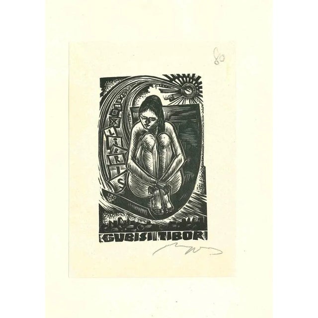 Ex Libris Tibor Gubisi is an original Contemporary Artwork realized in the early 20th Century . Original B/W Lithograph...