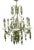 Opaline Glass Beaded Chandelier in Pastel Blue and Green Crystal Drops, 1950s For Sale