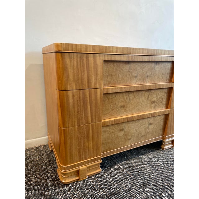 1930s Vintage Burled Wood Art Deco Dresser Credenza For Sale - Image 4 of 9