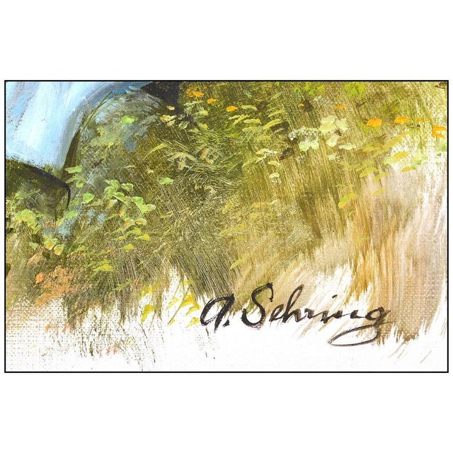 Realism Mid 20th Century Picking Flowers, Adolf Sehring For Sale - Image 3 of 4
