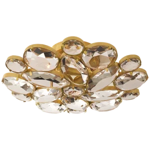 Kate Spade New York for Visual Comfort Signature Lloyd Medium Round Flush Mount in Soft Brass with Clear Glass