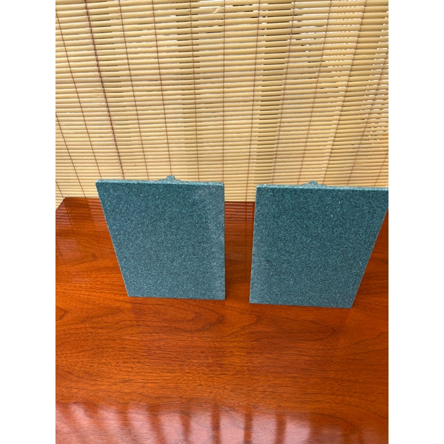 Vintage Faux Granite Stone Postmodern Handcrafted Bookends. Circa 1980s For Sale - Image 14 of 14