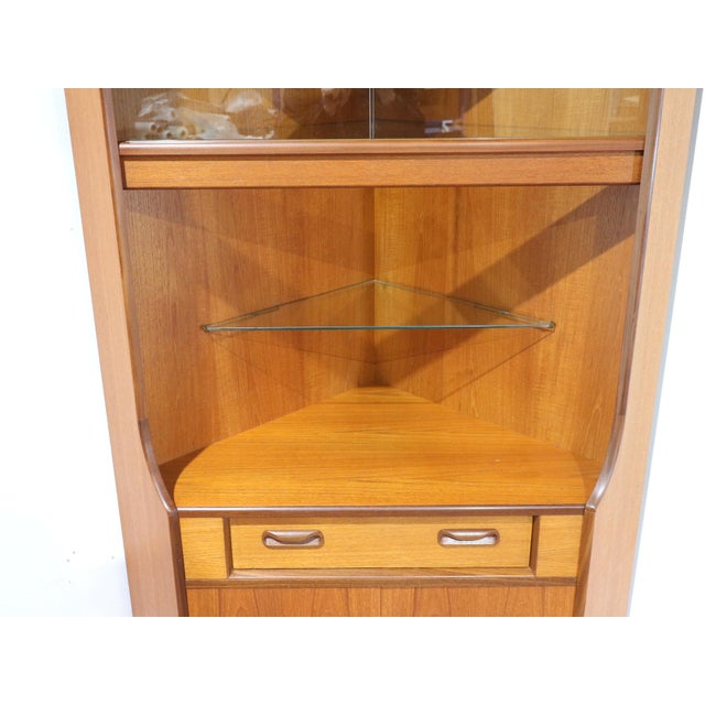 Wood 1960s Mid Century Modern Vintage Teak Corner Display Cabinet by G Plan Dansih Style For Sale - Image 7 of 9