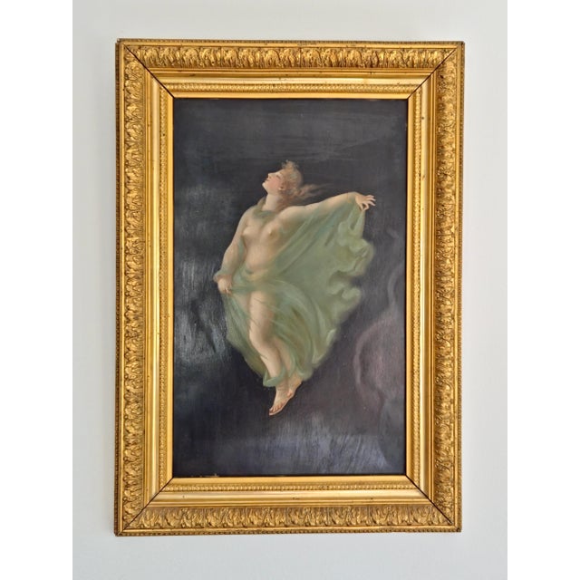 Nude Dancing Nymphes in Sheer Robes, 1800s, Oil Painting, Framed For Sale - Image 5 of 18