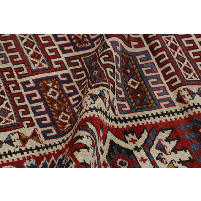 Textile Vintage Turkish Tribal Runner in Red With Colorful Medallions | Rug & Kilim For Sale - Image 7 of 8