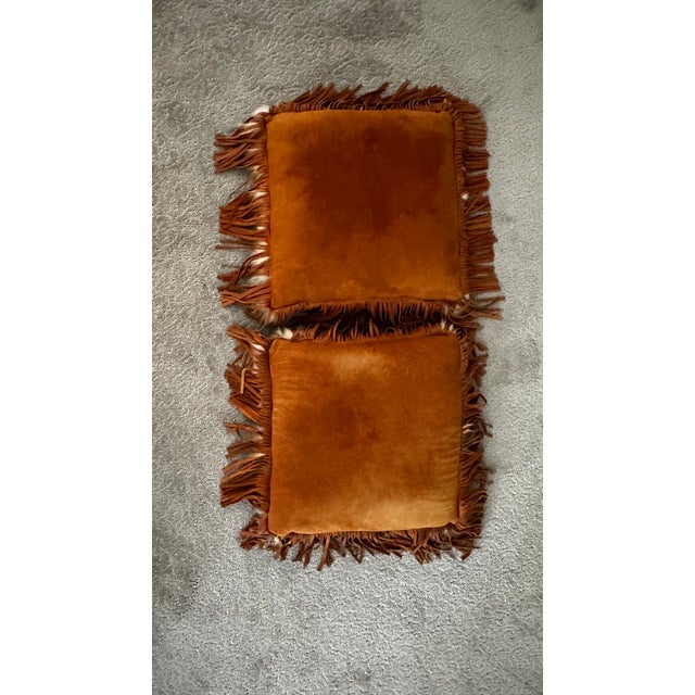 Late 20th Century Fox and Coyote Fur Throw Pillows With Leather Fringe For Sale In Seattle - Image 6 of 9