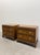 Hollywood Regency Late 20th Century Pair of Drexel Heritage Burlwood Nightstands With Brass Ring Hardware For Sale - Image 3 of 16