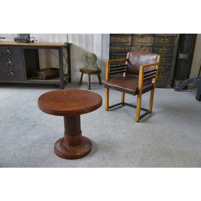 Art Deco Pedestal Table attributed to Jules Leleu, 1930s For Sale - Image 6 of 10