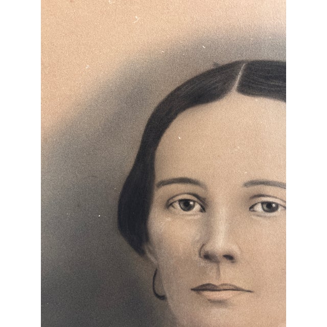 Victorian Large Victorian Portrait of Woman From 1800s 20x16 For Sale - Image 3 of 10