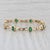 2010s 1.96ctw Emerald Diamond Bar Link Bracelet 18k Yellow Gold 6.5" For Sale - Image 5 of 7