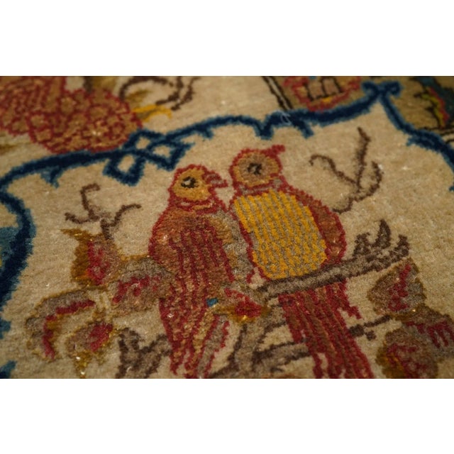 Sand Extremely Fine Persian Tehran Wool & Silk Rug 4'4'' X 7'4'' For Sale - Image 8 of 12