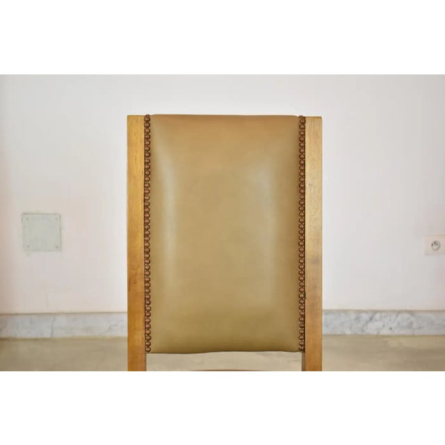 Extendable Dining Table and Set of 8 Walnut & Leather Chairs by André Sornay, France, 1930s For Sale - Image 6 of 17