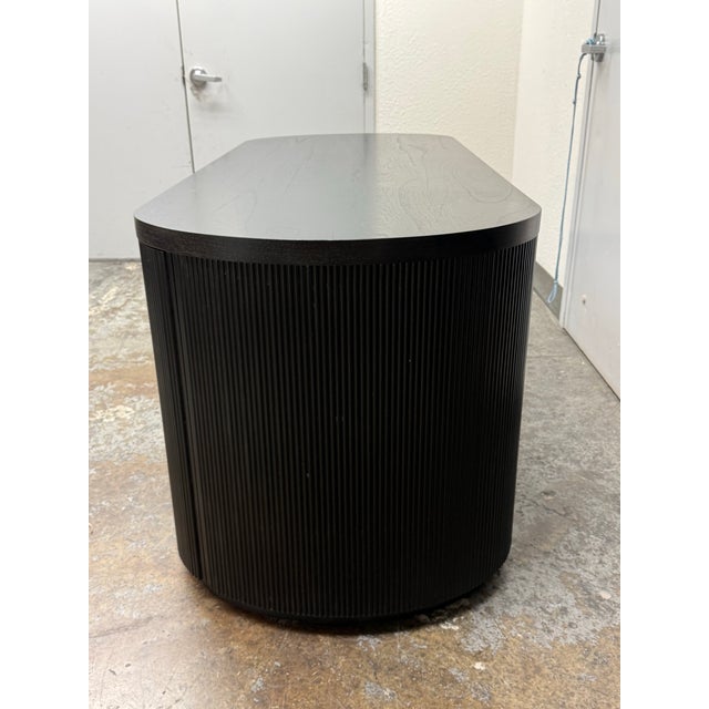 2020s Mermelada Estudio for Cb2 Reid Oval Black Wood Storage Desk For Sale - Image 5 of 12