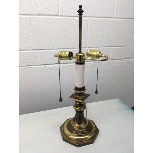 Brass Candlestick Table Lamp Manner of Stiffel For Sale - Image 13 of 13