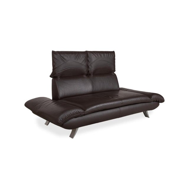 Leather Two-Seater Brown Manual Function Sofa by Koinor Velluti For Sale - Image 6 of 16
