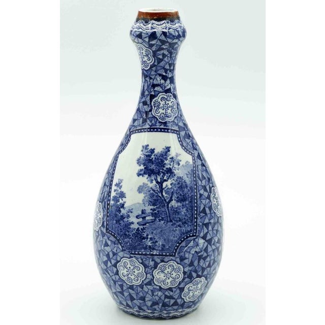 Ceramic Blue Vase by Franz Anton Mehlem, 19th Century For Sale - Image 3 of 7