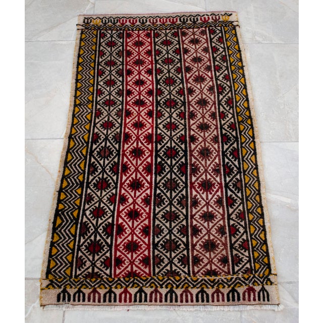 Hand-Woven Braided Small Rug Turkish Jajim Kilim - 22″ × 39″ For Sale - Image 13 of 13