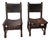 Early 20th Century Spanish Baroque Revival Oak and Leather Side Chairs, a Pair For Sale