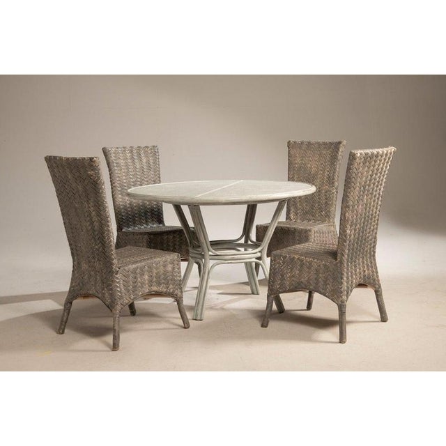 Whitewashed Bamboo Chairs, 1970s, Set of 4 For Sale - Image 4 of 18