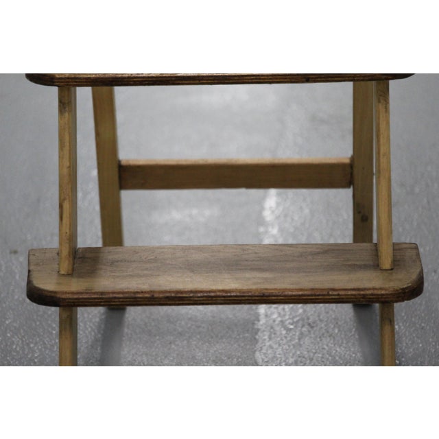 1970s Vintage Brown Wooden Stepladder, 1970s For Sale - Image 5 of 18