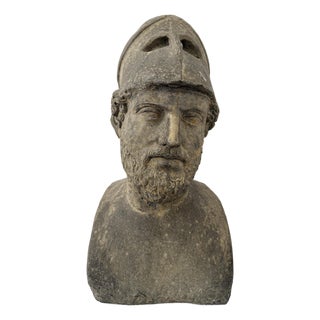 Early 20th Century Stone-Dusted Half-Bust Sculpture of Pericles, Italy For Sale