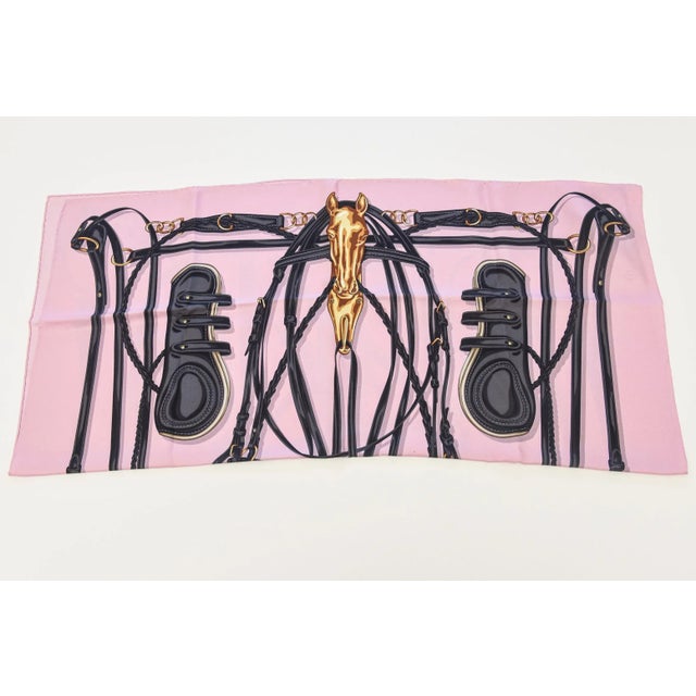 Gucci Silk Square Scarf With Horse Bit Motif For Sale - Image 10 of 12