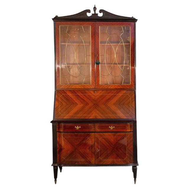Mid-Century Italian Cabinet Bookcase, 1950s For Sale