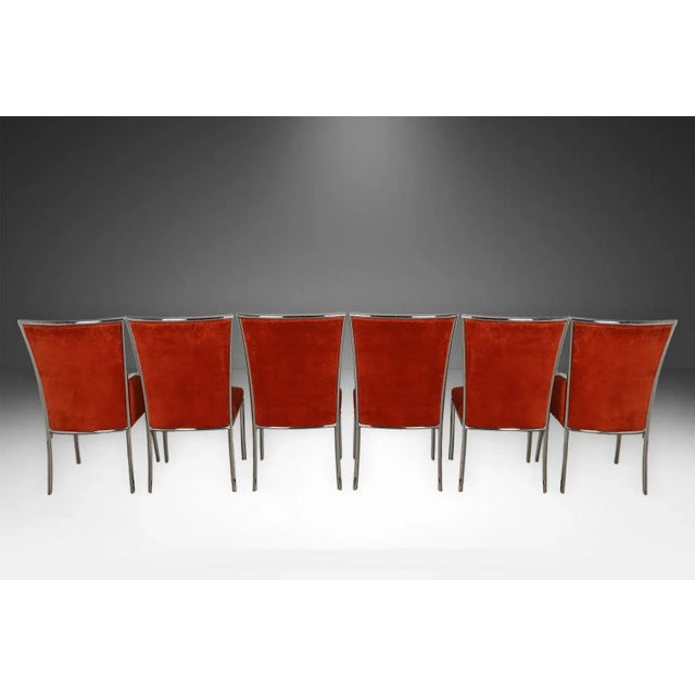 Mid century chrome dining chairs by contemporary shell, two arm chairs and four side chairs. Stunning, attractive set of...