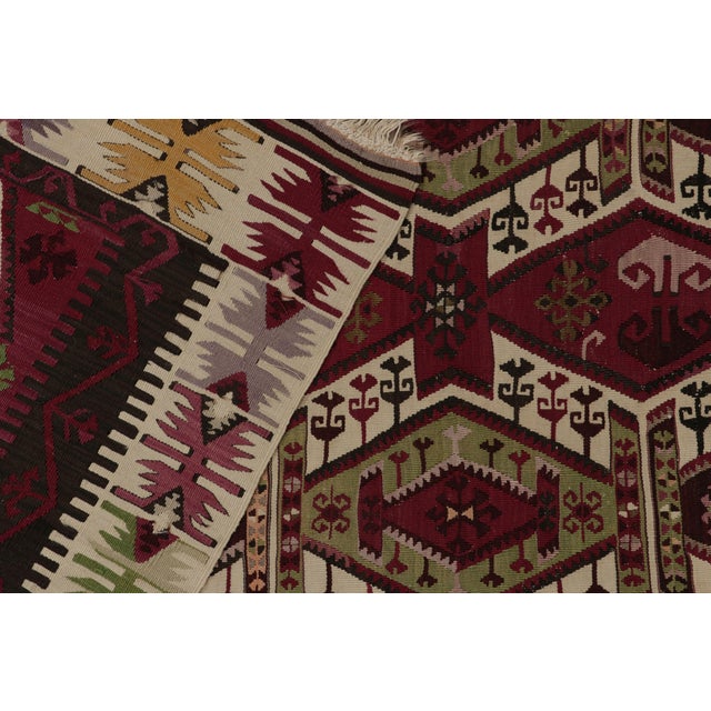 Antique Kilim Rug in Red, Brown, Beige Tribal Geometric Pattern For Sale - Image 9 of 9